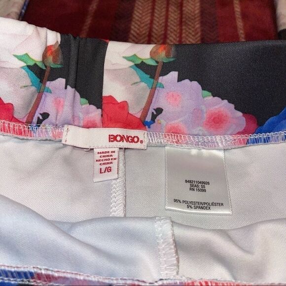Bongo Bright Floral Leggings - Size Large - Picture 5 of 7